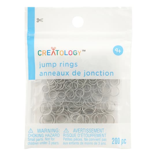 12 Packs: 200 ct. (2,400 total) Rhodium Jump Rings by Creatology™